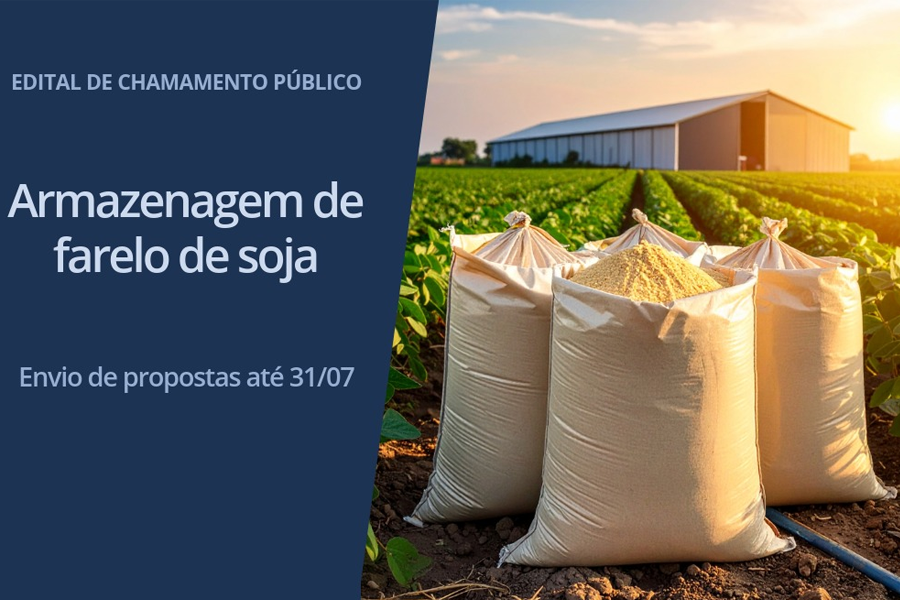 Edital da Conab para armazenagem de farelo de soja recebe propostas até sexta-feira (31)