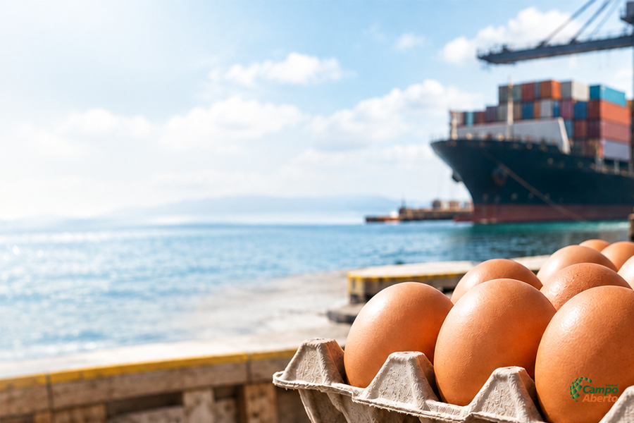 Exportações de ovos avançam em agosto, mas acumulado do ano ainda recua 38%